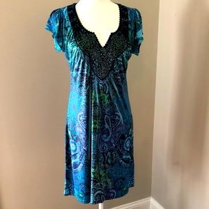 Dress sundress APT9 petite medium beaded capSleeve